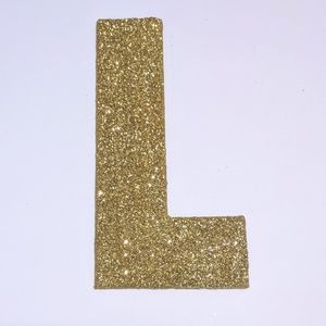Wood Initials - GOLD GLITTER